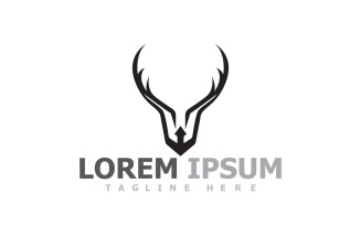 Deer Horn Head Animal Logo V9
