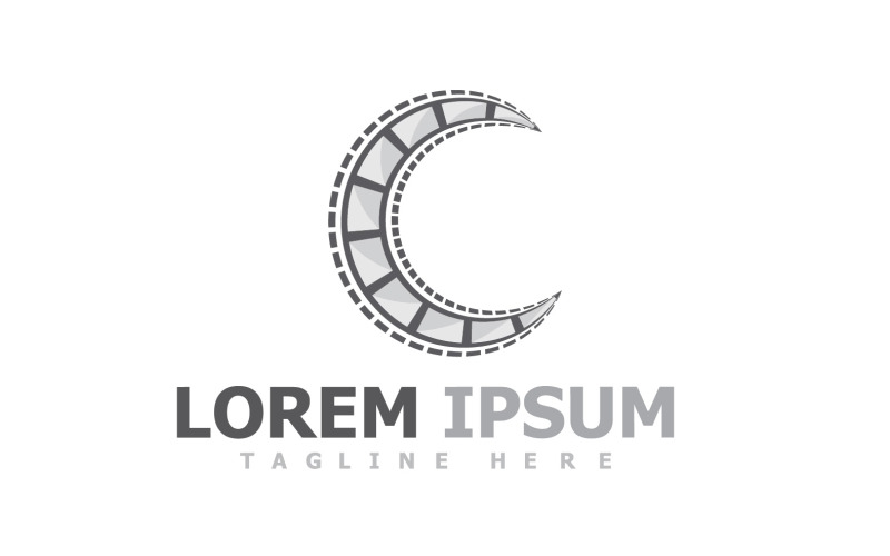 Film Strip Movie Video Logo V Logo Template