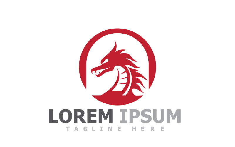 Dragon Head Logo Animal V25 Logo Template