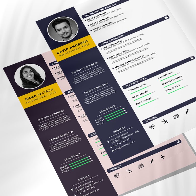 Template #244669 Modern Resume Webdesign Template - Logo template Preview