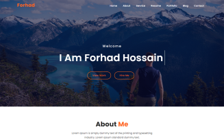 Forhad Personal Portfolio HTML Landing Page Template