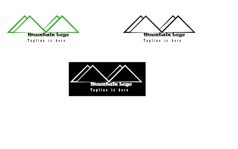 Mountain Logo In Green Colour Logo Template
