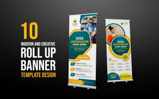 Creative school admission Roll Up Banner template