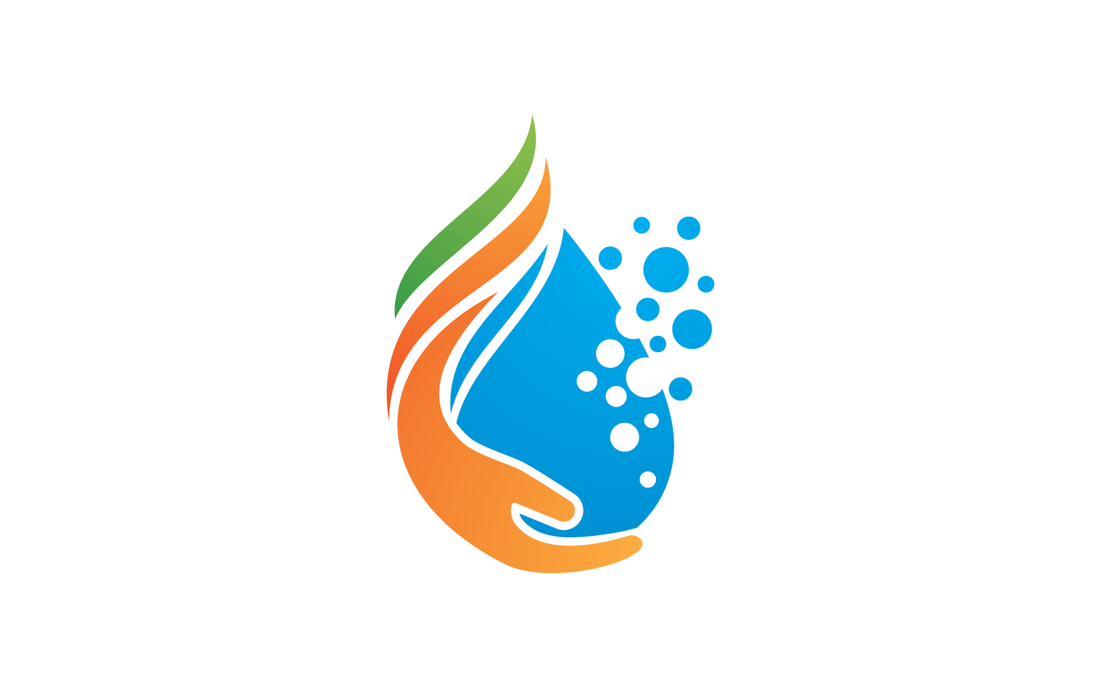 Hand And Water Drop Illustration Logo Vector Design