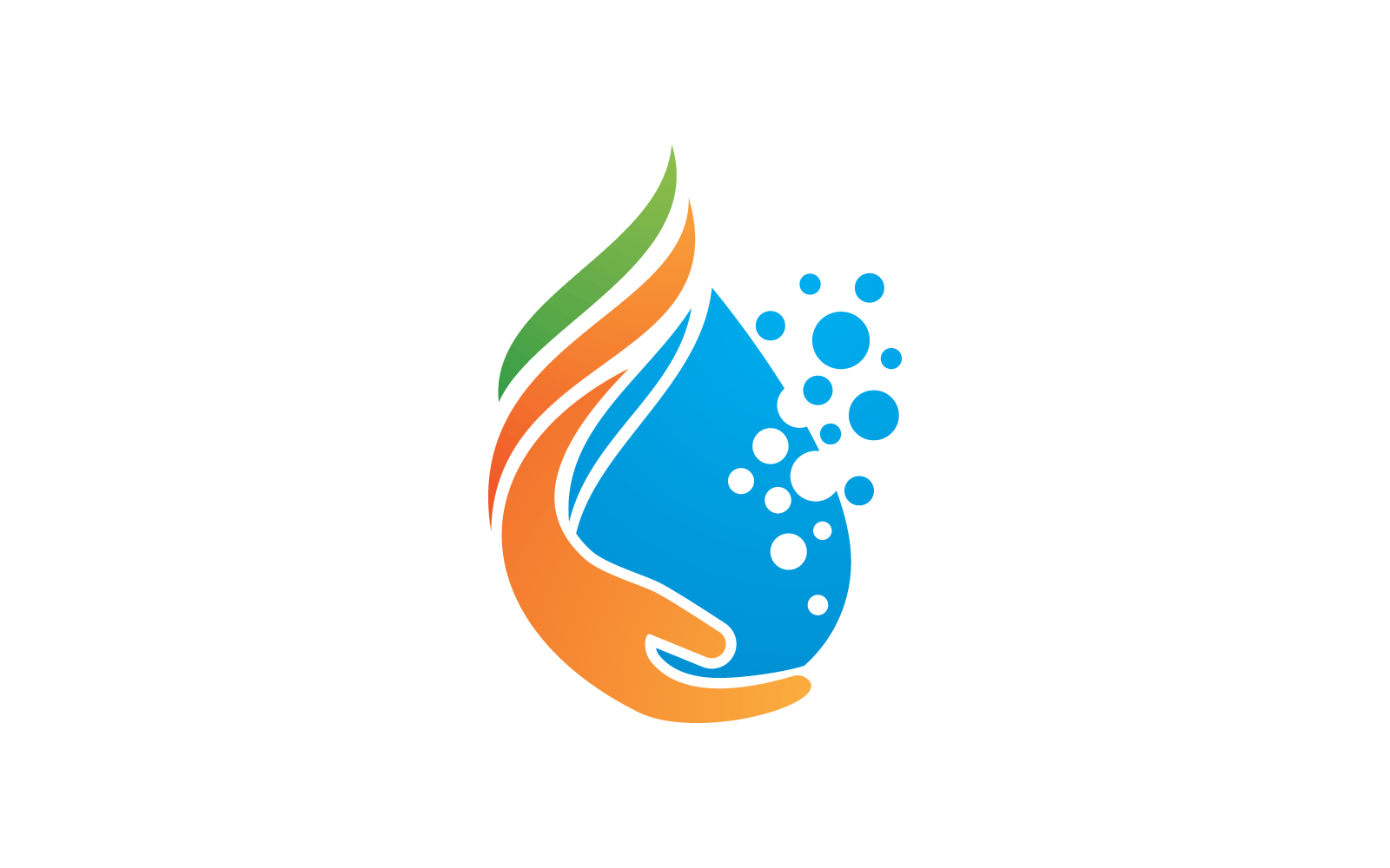 Hand Och Vattendroppe Illustration Logotyp Vektor Design
