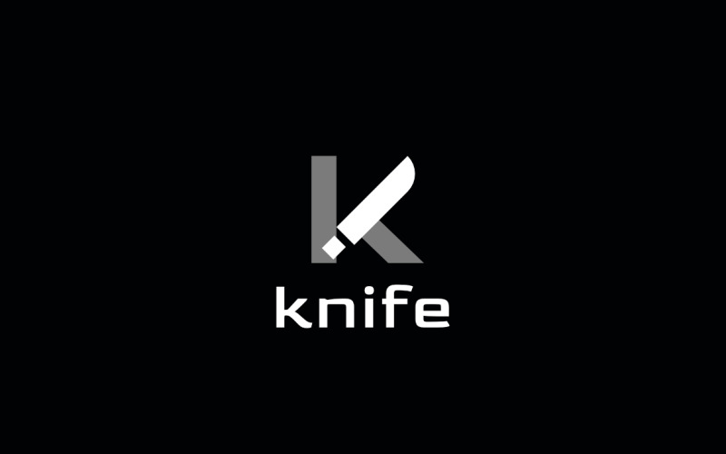 Letter K Knife Restaurant Logo Logo Template