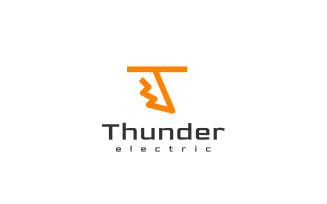 Letter T Thunder Electric Logo