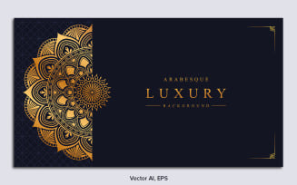 Luxury Mandala Background with Golden Arabesque Pattern Arabic Islamic East Style