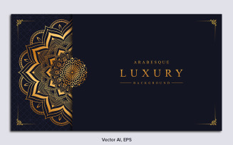 Luxury Mandala Background with Golden Arabesque Pattern Arabic Islamic