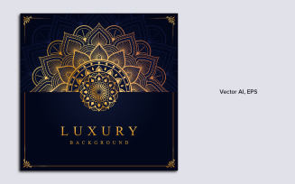 Luxury Mandala Background with Golden Arabesque Pattern