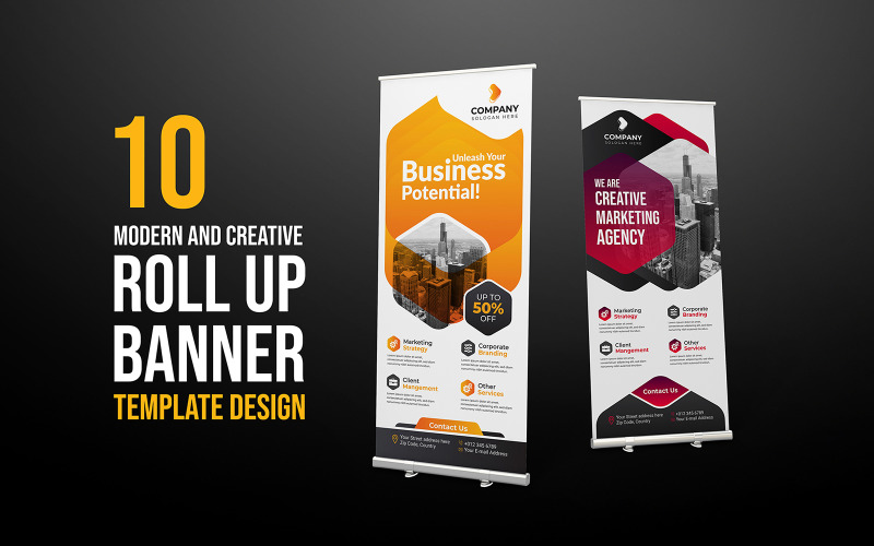 Modern and creative corporate Roll up banner template Corporate Identity