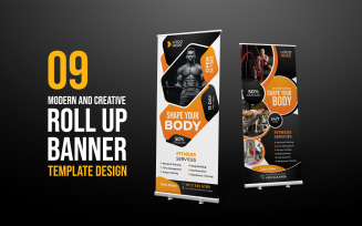Modern Gym Fitness Roll Up Banner template