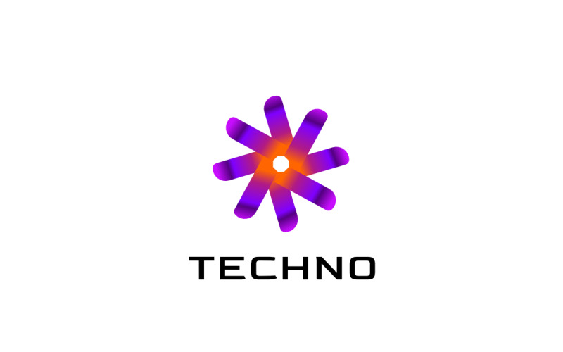 Purple Rotation Gradient Logo Logo Template