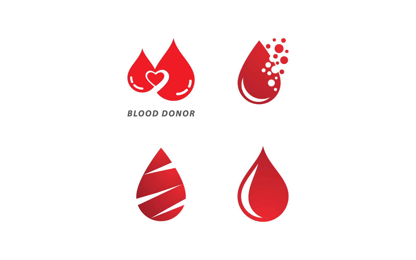Set Of Blood Logo Vector Template