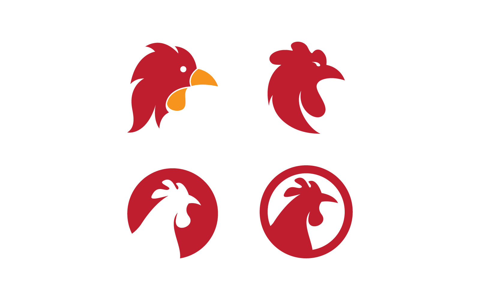 Set Of Rooster Logo Template Vector Illustration