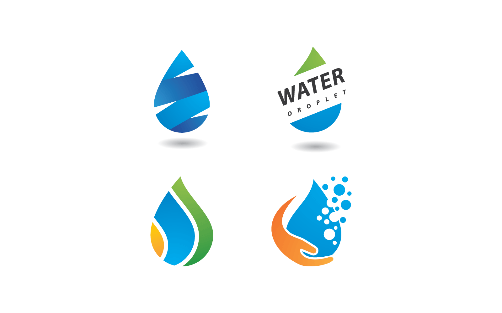 Set Of Water Drop Logo Vector Design
