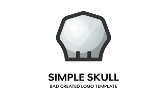 Simple Skull Grayscale Logo Template