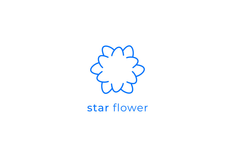 Star Flower Round Line Logo Logo Template