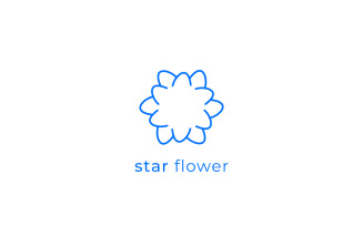 Star Flower Round Line Logo