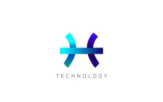 Techno Letter H Gradient Logo