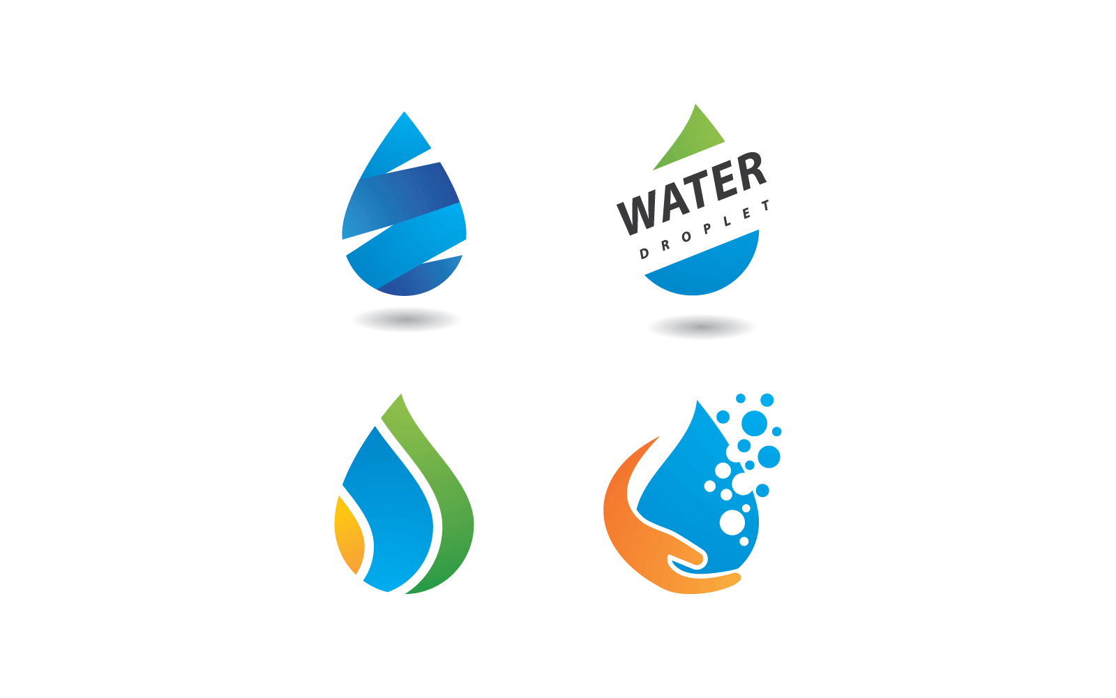 Uppsättning av vattendroppe logotyp vektordesign