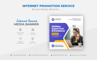 Creative Internet Promotional Service Instagram Post Banner Template