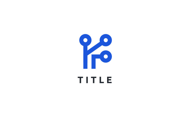 Geometrical Lite Sense F Tech Data Monogram Logo Logo Template
