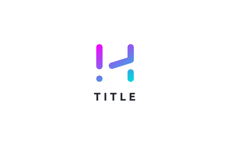 Geometrical Lite Sense H Tech Fintech Logo Logo Template