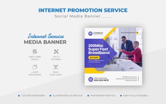 Internet Service Provider Instagram Post Social Banner Template