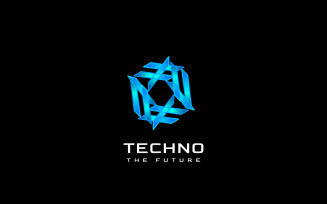 Abstract Dynamic Blue Tech Logo