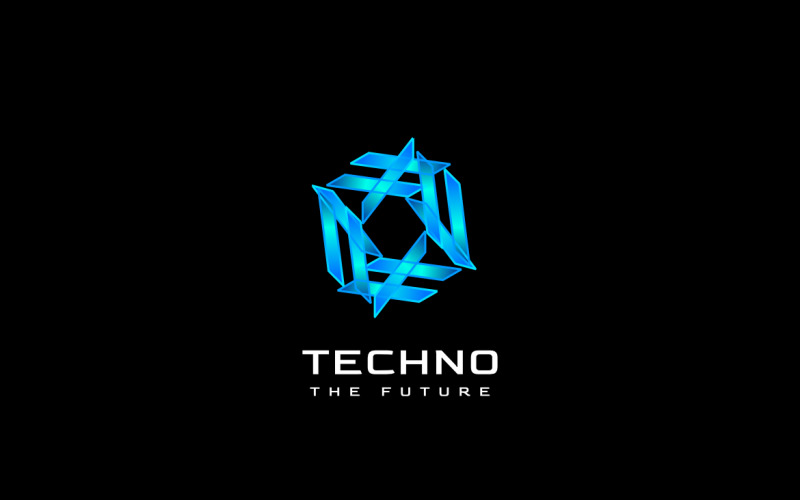 Abstract Dynamic Blue Tech Logo Logo Template
