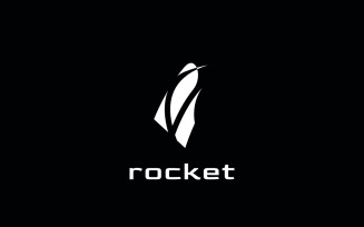 Black Dynamic Rocket Space Flight Logo