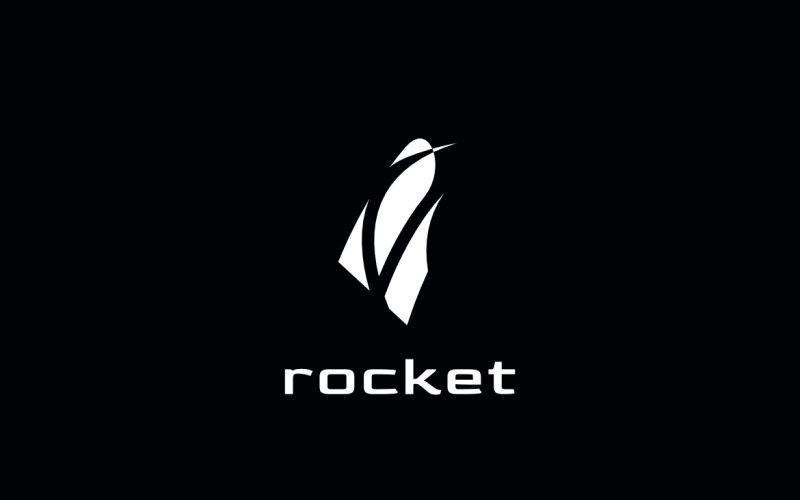 Black Dynamic Rocket Space Flight Logo Logo Template