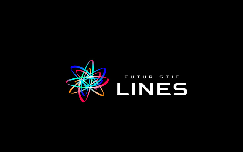 Dynamic Tech Line Gradient Logo Logo Template