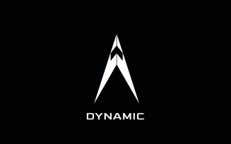 Dynamic Up Negative Tech Letter A Logo