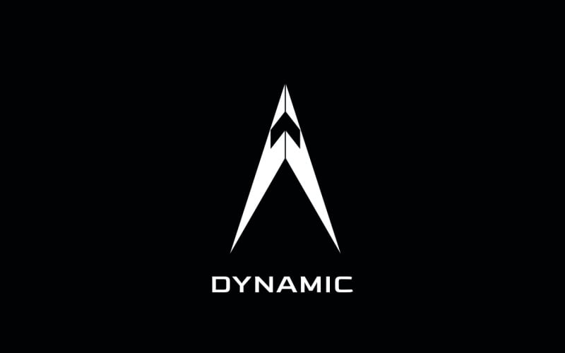 Dynamic Up Negative Tech Letter A Logo Logo Template