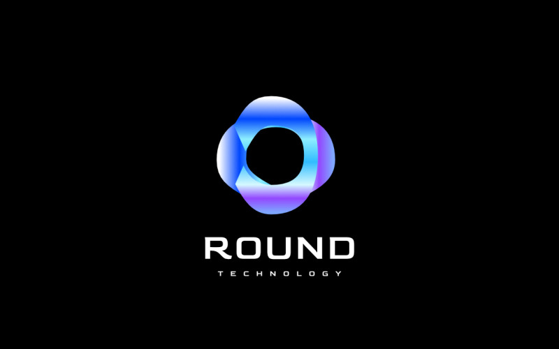Abstract Gradient Round Tech Logo Logo Template