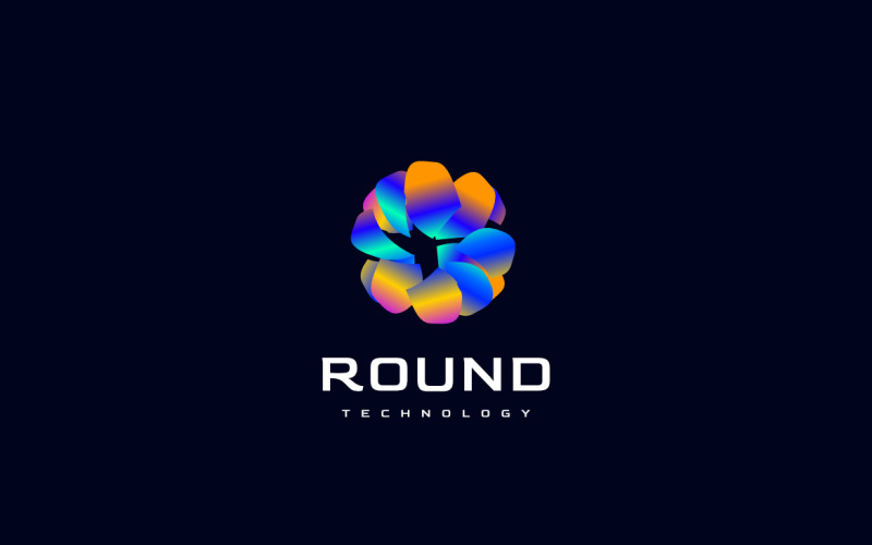 Abstract Gradient Round Tech Modern Logo Logo Template