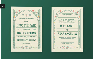 Art Nouveau Wedding Invitation Template