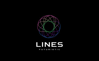 Circle Colourful Line Tech Gradient Logo