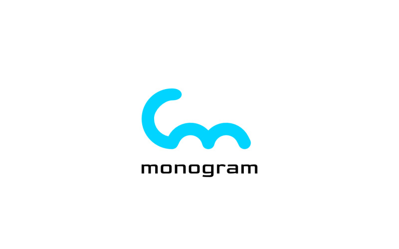 Cloud Monogram Letter CM Logo Logo Template