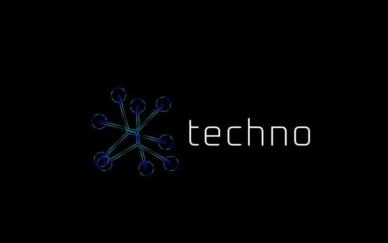 Connect Artificial intelligence Futuristic Scifi Startup Logo Logo Template