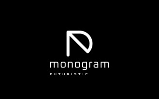 Flat Monogram Letter AD Logo