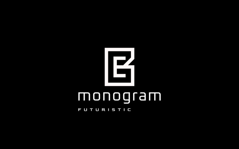 Flat Monogram Letter BE Logo Logo Template