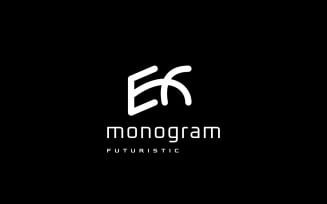 Flat Monogram Letter EX Logo