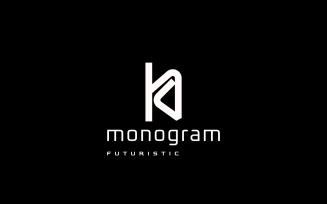 Flat Monogram Letter KD Logo