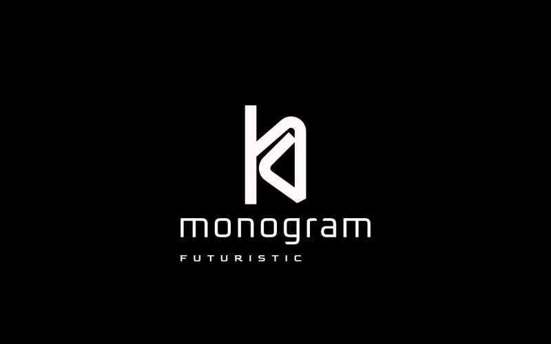 Flat Monogram Letter KD Logo Logo Template