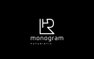 Flat Monogram Letter R4 Logo