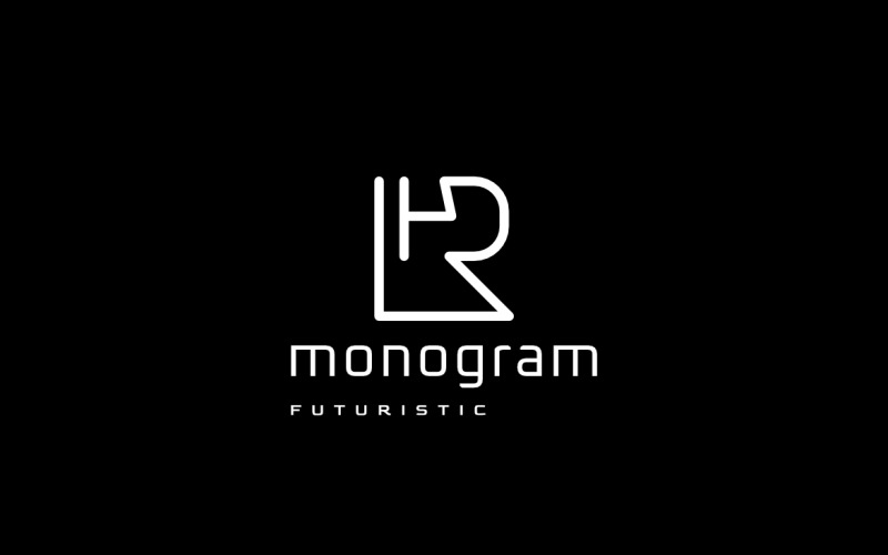 Flat Monogram Letter R4 Logo Logo Template