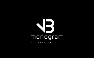 Flat Monogram Letter VB Logo
